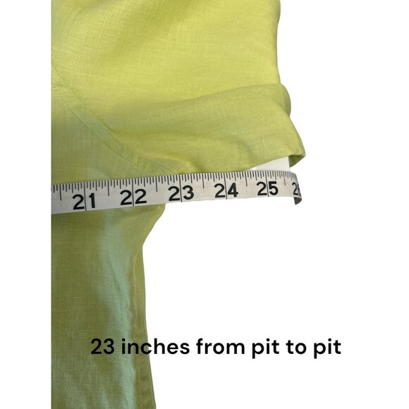 David N. Women’s Lime Green Linen Button-Up Shirt XL - Picture 7 of 8
